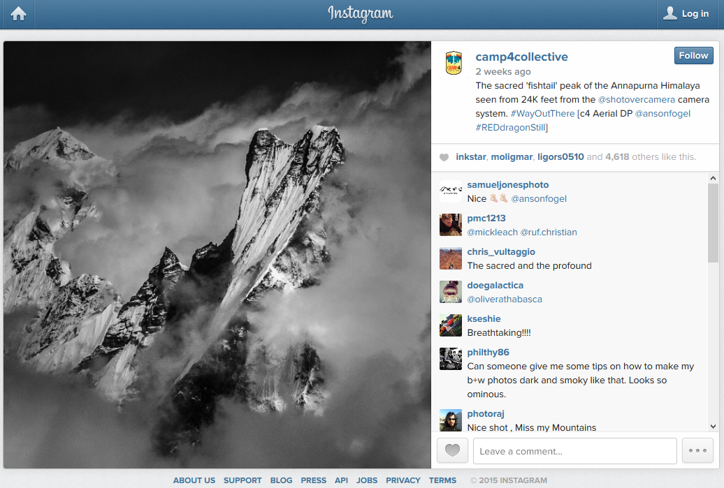 sacred fishtail peak of Annapurna Himalaya seen from 24K feet from shotovercamera camera system